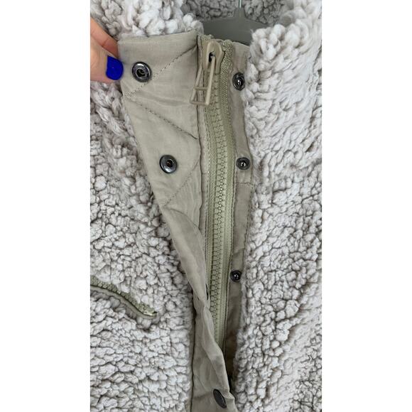 Blank NYC Angel Eyes Jacket Womens Small Zip Up Button Shearling Coat Gray New - Picture 9 of 13